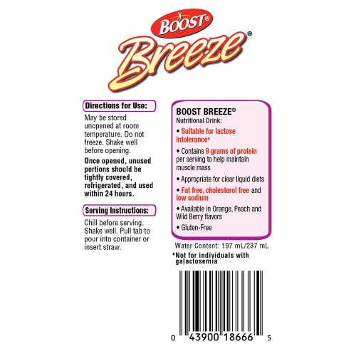  Boost Nutritional Drinks Boost Breeze Nutritional Drink, Wild Berry, 8 Fl. Oz Box, 27 Pack