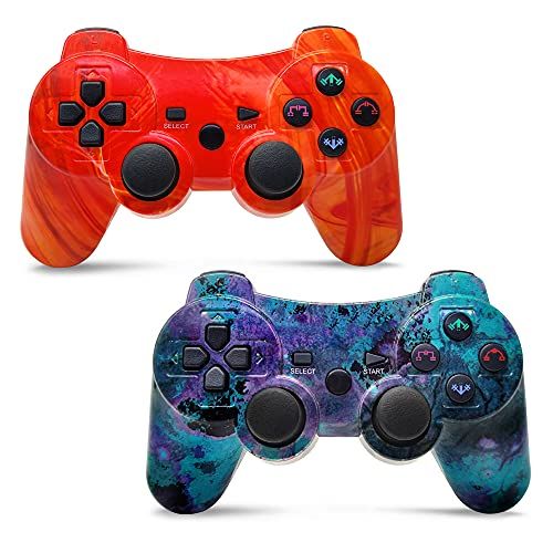  Boowen Wireless Controller 2 Pack for PS3,High Performance Motion Sense Dual Vibration Upgraded Gaming Controller Compatible with Sony Playstation 3