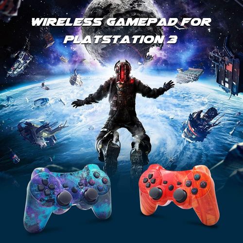  Boowen Wireless Controller 2 Pack for PS3,High Performance Motion Sense Dual Vibration Upgraded Gaming Controller Compatible with Sony Playstation 3