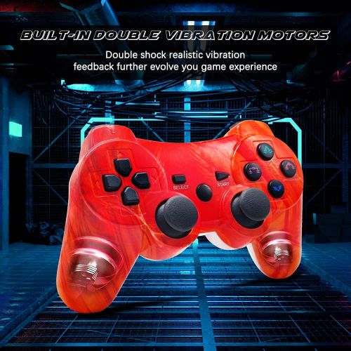  Boowen Wireless Controller 2 Pack for PS3,High Performance Motion Sense Dual Vibration Upgraded Gaming Controller Compatible with Sony Playstation 3