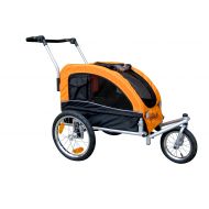 Booyah Strollers Booyah Medium Dog Stroller & Pet Bike Trailer with Suspension - Orange