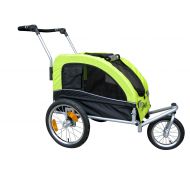 Booyah Strollers Booyah Medium Dog Stroller & Pet Bike Trailer and with Suspension - Florescent Green