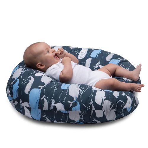  Boppy Original Newborn Lounger, Big Whale Navy