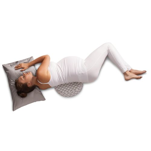  Boppy Pregnancy Wedge, Scallop Trellis Gray and White, Maternity Wedge with removable jersey cover