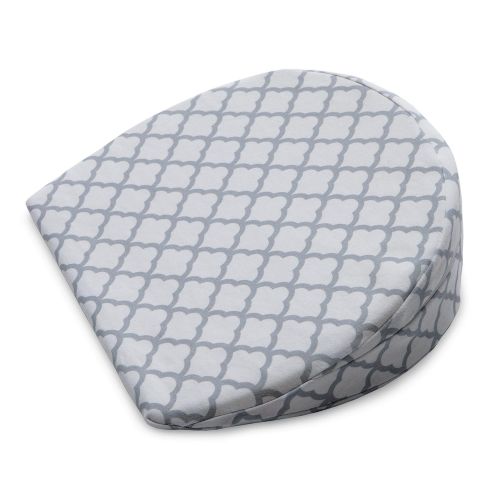  Boppy Pregnancy Wedge, Scallop Trellis Gray and White, Maternity Wedge with removable jersey cover