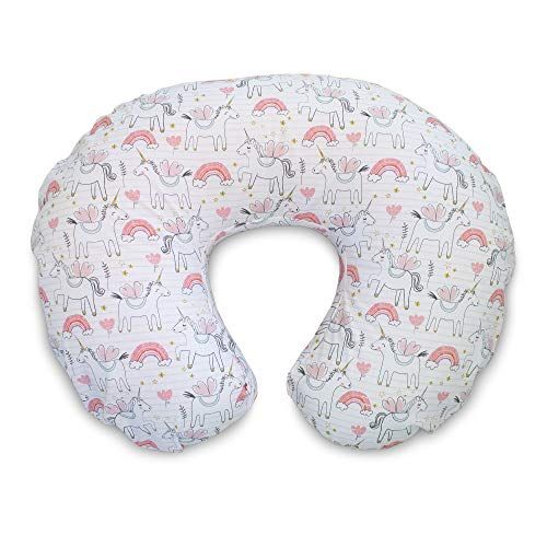  [아마존베스트]Boppy Original Nursing Pillow Slipcover, Cotton Blend Fabric, Pink Unicorns