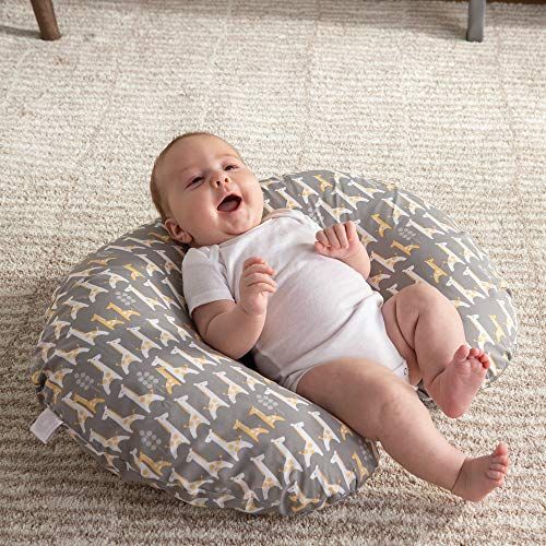  [아마존베스트]Boppy Original Pillow Cover, Gray Giraffe, Cotton Blend Fabric with allover fashion, Fits ALL Boppy Nursing Pillows and Positioners