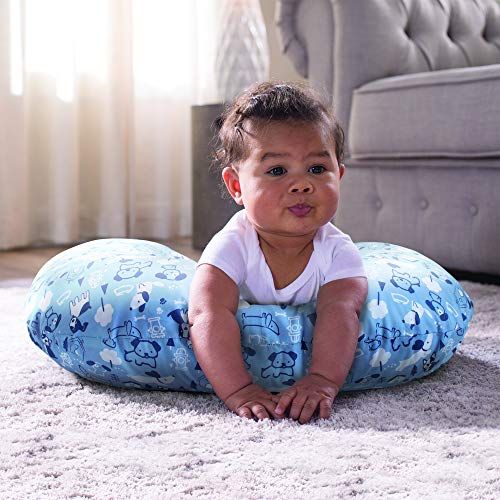  [아마존베스트]Boppy Original Pillow Cover, Blue Dog Park, Cotton Blend Fabric with allover fashion, Fits ALL Boppy Nursing Pillows and Positioners