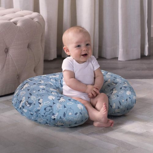  [아마존베스트]Boppy Original Pillow Cover, Blue Dog Park, Cotton Blend Fabric with allover fashion, Fits ALL Boppy Nursing Pillows and Positioners