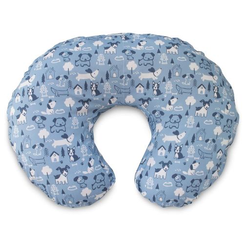  [아마존베스트]Boppy Original Pillow Cover, Blue Dog Park, Cotton Blend Fabric with allover fashion, Fits ALL Boppy Nursing Pillows and Positioners