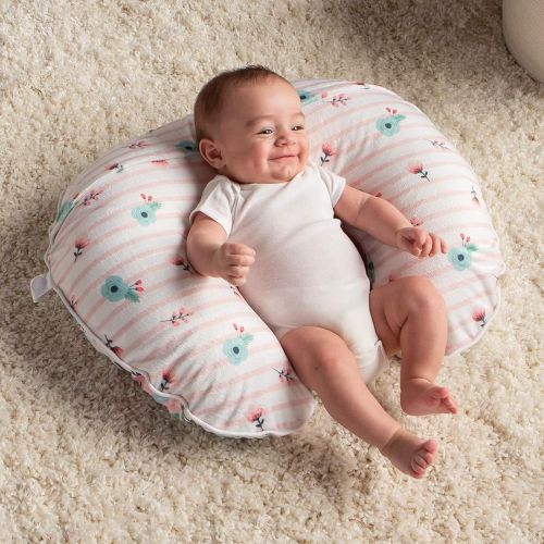  [아마존베스트]Boppy Boutique Pillow Cover, Pink White Floral Duet, Minky Fabric in a fashionable two-sided design, Fits ALL Boppy Nursing Pillows and Positioners