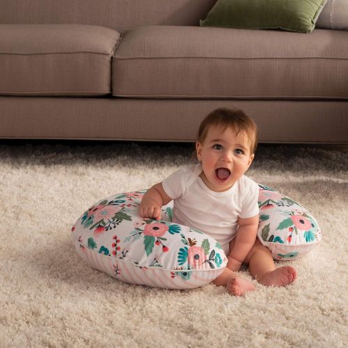  [아마존베스트]Boppy Boutique Pillow Cover, Pink White Floral Duet, Minky Fabric in a fashionable two-sided design, Fits ALL Boppy Nursing Pillows and Positioners