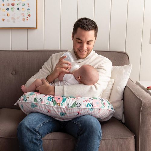  [아마존베스트]Boppy Boutique Pillow Cover, Pink White Floral Duet, Minky Fabric in a fashionable two-sided design, Fits ALL Boppy Nursing Pillows and Positioners