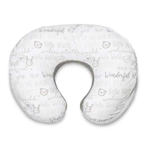  [아마존베스트]Boppy Luxe Nursing Pillow and Positioner, Hello World, Ultra-soft minky fabric on one side with adorable applique and coordinating piping