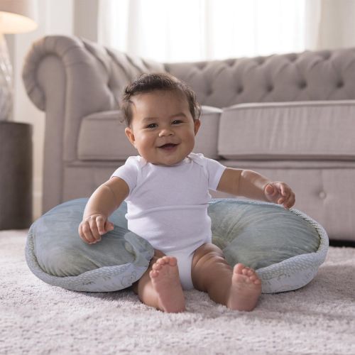  [아마존베스트]Boppy Luxe Nursing Pillow and Positioner, Hello World, Ultra-soft minky fabric on one side with adorable applique and coordinating piping