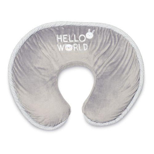  [아마존베스트]Boppy Luxe Nursing Pillow and Positioner, Hello World, Ultra-soft minky fabric on one side with adorable applique and coordinating piping