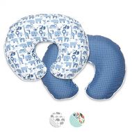 [아마존베스트]Boppy Premium Pillow Cover, Blue Zoo, Ultra-soft Microfiber Fabric in a fashionable two-sided design, Fits All Boppy Nursing Pillows and Positioners