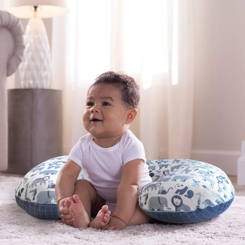  [아마존베스트]Boppy Premium Pillow Cover, Blue Zoo, Ultra-soft Microfiber Fabric in a fashionable two-sided design, Fits All Boppy Nursing Pillows and Positioners