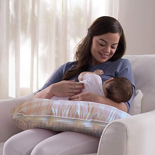  [아마존베스트]Boppy Premium Pillow Cover, Pink White Jumbo Plaid, Ultra-soft Microfiber Fabric in a fashionable two-sided design, Fits All Boppy Nursing Pillows and Positioners