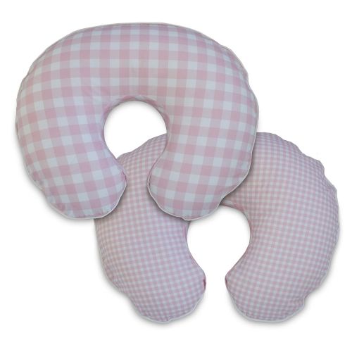  [아마존베스트]Boppy Premium Pillow Cover, Pink White Jumbo Plaid, Ultra-soft Microfiber Fabric in a fashionable two-sided design, Fits All Boppy Nursing Pillows and Positioners