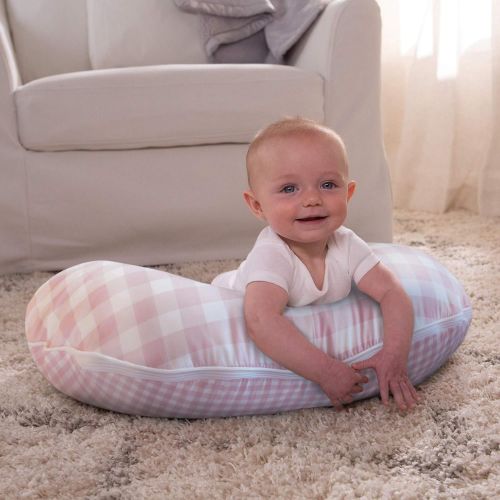  [아마존베스트]Boppy Premium Pillow Cover, Pink White Jumbo Plaid, Ultra-soft Microfiber Fabric in a fashionable two-sided design, Fits All Boppy Nursing Pillows and Positioners