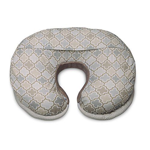  [아마존베스트]Boppy Luxe Nursing Pillow and Positioner, Elephant Snuggle Taupe, Ultra-soft minky fabric on one side with adorable applique and coordinating piping