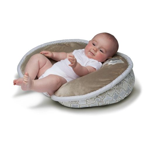  [아마존베스트]Boppy Luxe Nursing Pillow and Positioner, Elephant Snuggle Taupe, Ultra-soft minky fabric on one side with adorable applique and coordinating piping