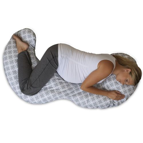  Boppy Slipcovered Pregnancy Body Pillow, Trellis, White