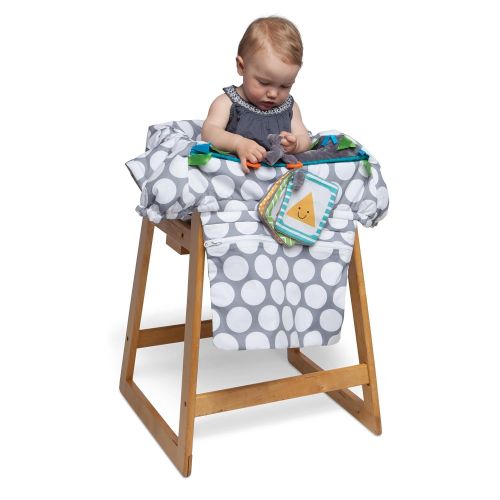  Boppy Luxe Shopping Cart and Restaurant High Chair Cover, Gray Jumbo Dots