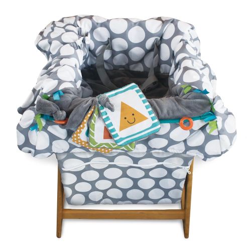  Boppy Luxe Shopping Cart and Restaurant High Chair Cover, Gray Jumbo Dots