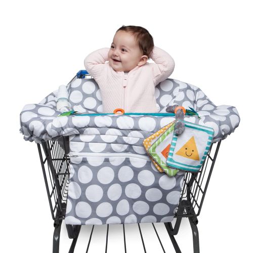  Boppy Luxe Shopping Cart and Restaurant High Chair Cover, Gray Jumbo Dots