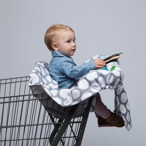  Boppy Luxe Shopping Cart and Restaurant High Chair Cover, Gray Jumbo Dots