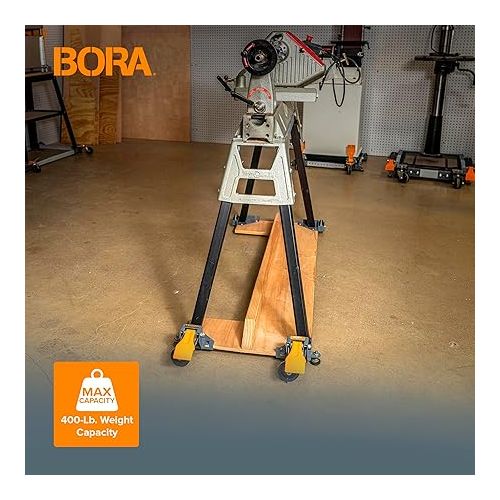  Bora Portamate Mobile Base Kit PM-1100 - Heavy Duty, Universal, Customizable, Adjustable Rolling Set, Dolly Roller Frame and Casters for Moving Equipment, Tools, Machines - 400 lb Capacity