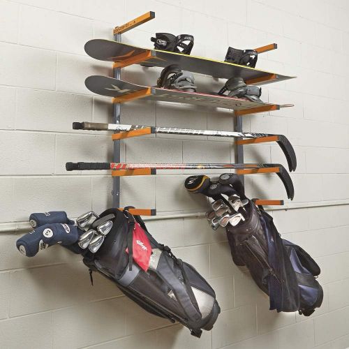  Bora Wood Organizer and Lumber Storage Metal Rack with 6 Level Wall Mount ? Indoor and Outdoor Use, In Orange PBR 001