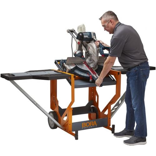  PortaMate BORA Portamate PM-8000 Portacube STR Miter Saw Work Station, OrangeBlack