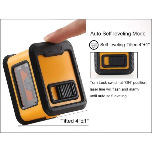  Borbede Boebede Green Beam Laser Level Self-Leveling Horizontal and Vertical Cross Lines Portable Mini Level Meter