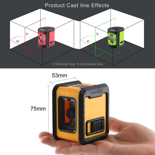  Borbede Boebede Green Beam Laser Level Self-Leveling Horizontal and Vertical Cross Lines Portable Mini Level Meter