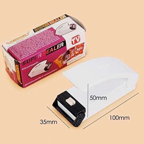  Borlai Mini Portable Haushaltssiegelmaschine Sealer Lebensmittel Plastiktuete Verschliesser Hand Sealer (Color : White)