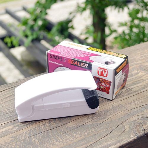  Borlai Mini Portable Haushaltssiegelmaschine Sealer Lebensmittel Plastiktuete Verschliesser Hand Sealer (Color : White)