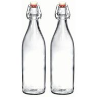 Bormioli Rocco Giara Clear Glass Bottle With Stopper, 33 3/4 oz. (2, Clear)