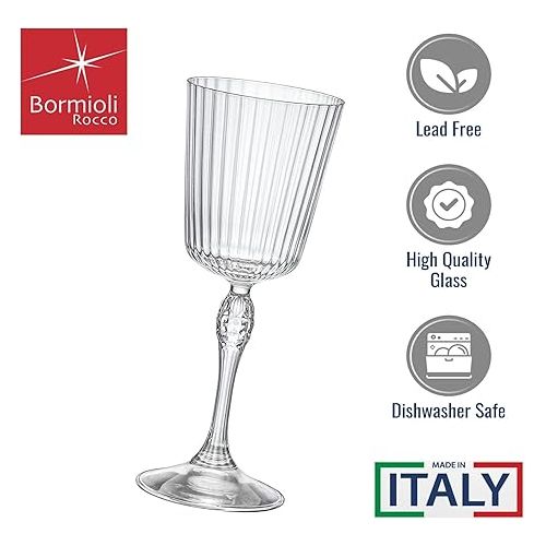  Bormioli Rocco America '20s 8.5 oz. Cocktail Glass, Clear, Set of 4