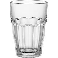 [아마존베스트]Bormioli Rocco Rock Bar Stackable Beverage Glasses  Set Of 6 Dishwasher Safe Drinking Glasses For Soda, Juice, Milk, Coke, Beer, Spirits  12.5oz Durable Tempered Glass Water Tumb