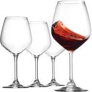 [아마존베스트]Bormioli Rocco Red Wine Glasses, Crystal Clear Star Glass, Laser Cut Rim For Wine Tasting, Elegant Party Drinking Glassware, Restaurant Quality (Red Wine Glass Set of 4)