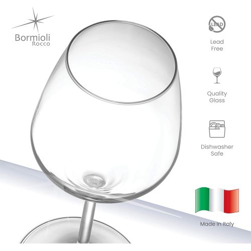  [아마존베스트]Bormioli Rocco Red Wine Glasses, Crystal Clear Star Glass, Laser Cut Rim For Wine Tasting, Elegant Party Drinking Glassware, Restaurant Quality (Red Wine Glass Set of 4)