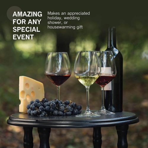  [아마존베스트]Bormioli Rocco Red Wine Glasses, Crystal Clear Star Glass, Laser Cut Rim For Wine Tasting, Elegant Party Drinking Glassware, Restaurant Quality (Red Wine Glass Set of 4)