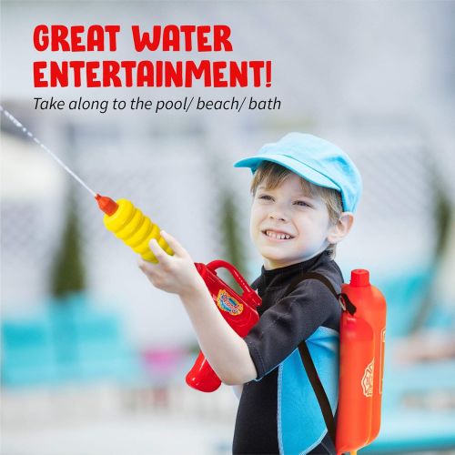  Born Toys 5 Piece Premium Firefighter Water Gun Toy Set and fire Toy Extinguisher. for Fireman Costume, Outdoors, Pools, Summer,Beach,Bath and Halloween.Includes Bag
