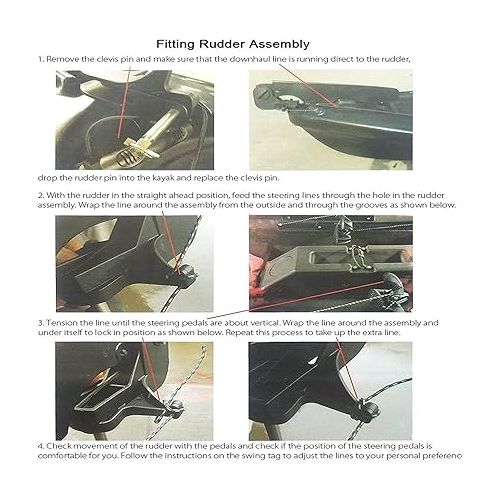  Kayak Rudder, Fishing Watercraft Canoe Boat Rudder (Nylon Glass Fiber) Replacement Parts Foot Control Steering System Kayak Accessories with Control Line Kit