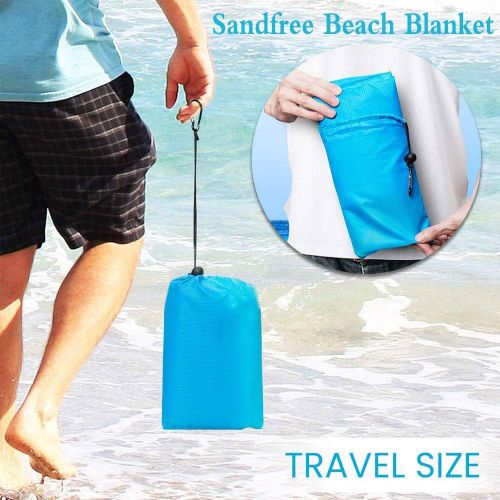  [아마존베스트]Borogo Sandfree Beach Blanket, 82 x 79 Waterproof Large Beach Mat & Sand Mat Beach, Soft Pocket Picnic Blanket, Outdoor Family Mat for Beach, Camping, Hiking, Music Festival