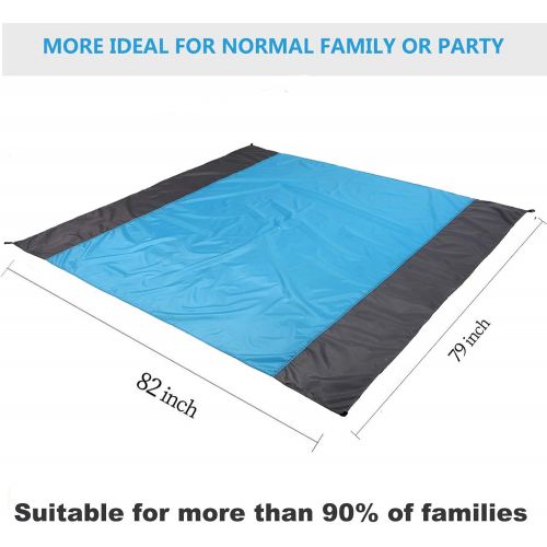  Sandfree Beach Blanket, Borogo Oversized Sand Free Beach Mat 79 x 82 Suitable for 4-7 Adults, Waterproof Lightweight Picnic Beach Mat for Travel, Camping, Hiking with Waterproof Ca