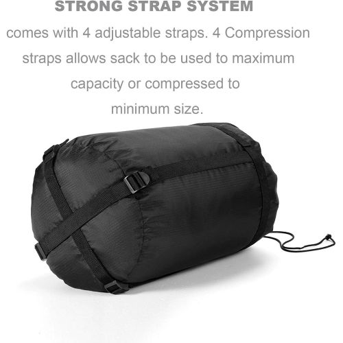  Borogo Compression Stuff Sack, 24L/36L/46L Sleeping Bags Storage Stuff Sack Organizer Waterproof Camping Hiking Backpacking Bag for Travel - Great Sleeping Bags Clothes Camping